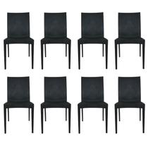 Kit oito cadeiras rattan preto Kit oito cadeiras rattan preto