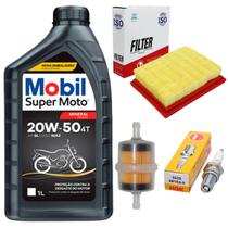 Kit Oleo 20w50 + Filtros + Vela Ignição Bros 125 Até 2005