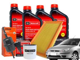 Kit Óleo 5w30 Sintético MOTORCRAFT + Filtros Focus 1.8 2.0 2002 2003 2004 2005 2006 MOTORCRAFT/FRAM