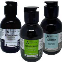 Kit Óleo Capilar Coco 100ml -Jojoba 100ml -Glicerina 100ml