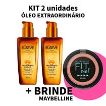 Kit Óleo Capilar Elseve Extraordinário 100ml + Brinde Blush Fit Me Nu Rosa Kit Óleo Capilar Elseve Extraordinário 100ml + Brinde Blush Fit Me Nu Rosa