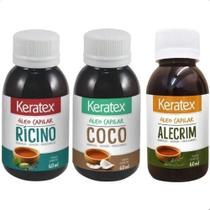 Kit Oleo Capilar Keratex De Ricino, Coco E Alecrim 60ml Kit com 3 Unidades Kit Oleo Capilar Keratex De Ricino, Coco E Alecrim 60ml Kit com 3 Unidades