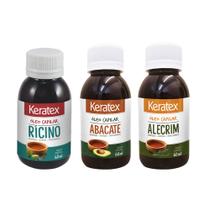 Kit Óleo Capilar Rícino + Abacate + Alecrim 60ml Keratex