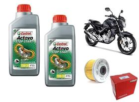 Kit Óleo Castrol 10w30 + Filtro Óleo Honda Cb 250f Twister Xre Cb 300 Nx 400i Crf