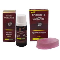 Kit Óleo Corporal E Sabonete Extrato Carrapato Agarra Homem