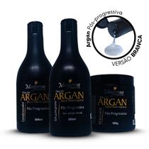Kit Óleo De Argan Branco Pós Progressiva 3x500ml Maycrene Kit Óleo De Argan Branco Pós Progressiva 3x500ml Maycrene