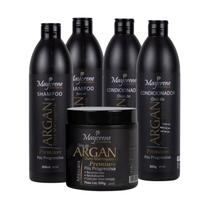 Kit Óleo De Argan Premium (2 Shampoo, 2 Condicionador e 1 Máscara) Maycrene