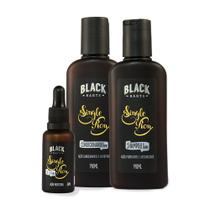 Kit Óleo de Barba + Shampoo + Condicionador Black Barts Single Ron