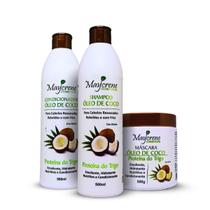 Kit Óleo De Coco Ideal Para Cabelos Ressecados Maycrene