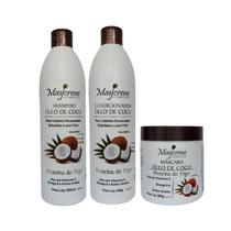 Kit Óleo De Coco Maycrene ( Shamp + Cond + Másc )