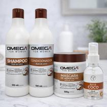 Kit Óleo de Coco Shampoo 500ml Cond 500ml Máscara Óleo Coco Kit Óleo de Coco Shampoo 500ml Cond 500ml Máscara Óleo Coco