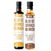 Kit Óleo de Linhaça Dourada e Marrom Sabor Verde 250ml Prensado a Frio