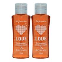 Kit Óleo De Massagem Sensual Sensação Love Hot - 2 unidades