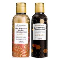 Kit Óleo De Massagem Sensual Sensação Quente Amarula Mel Exótico presente chá de lingerie