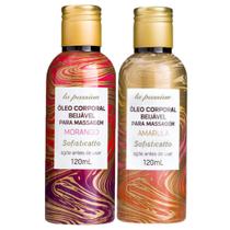 Kit Óleo De Massagem Sensual Sensação Quente: Amarula + Morango
