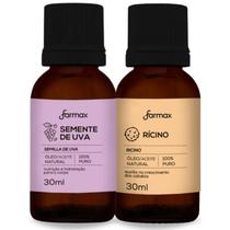 Kit Óleo de Rícino 30 Ml + Óleo de Uva 30ml 100% Puros