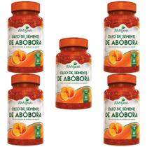 Kit Óleo De Semente De Abóbora C/5 Potes De 60 Cápsulas Cada