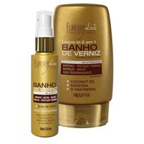Kit Oleo e Leave in Forever Liss Linha Banho de Verniz Kit Oleo e Leave in Forever Liss Linha Banho de Verniz