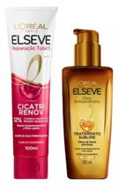 Kit Oleo Elseve Extraordinario 100ml + Cicatri Renov 100ml Reparação Total (Loreal)