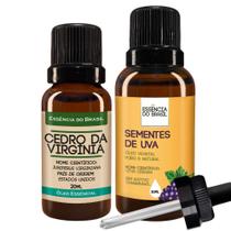 Kit Óleo Essen. Cedro Virgínia 20Ml + Vegetal Sems. Uva 30Ml