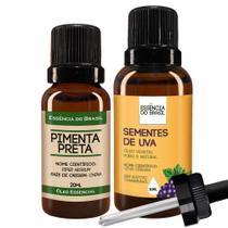 Kit Óleo Essen. Pimenta Preta 20Ml + Vegetal Sems. Uva 30Ml