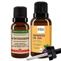 Kit Óleo Essen. Wintergreen 20Ml + Vegetal Sementes Uva 30Ml