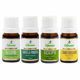 Kit Óleo Essencial 100% Puro Alecrim Hortelã Eucalipto Limão - oAroma