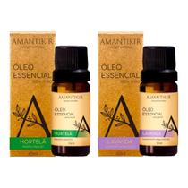 Kit Óleo Essencial 100% Puro Hortelã Pimenta e Lavanda Amantikir
