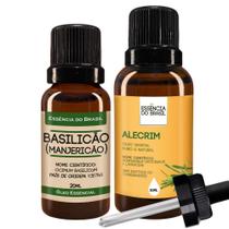 Kit Óleo Essencial Basilicão 20ml + Vegetal de Alecrim 30ml - Essência do Brasil