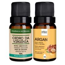 Kit Óleo Essencial Cedro + Óleo Argan 10ml - Essência Brasil