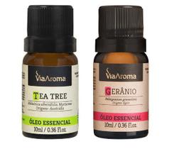 Kit Óleo Essencial De Tea Tree e Óleo Gerânio Via Aroma