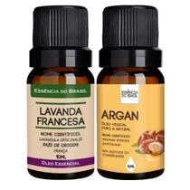 Kit Óleo Essencial Lavanda + Argan 10ml - Essência Brasil