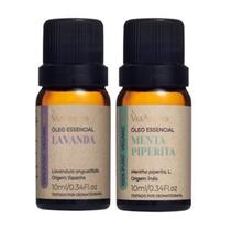 Kit Óleo Essencial Lavanda e Menta Piperita (Hortelã Pimenta) Via Aroma 10ml - 100% PURO E NATURAL Kit Óleo Essencial Lavanda e Menta Piperita (Hortelã Pimenta) Via Aroma 10ml - 100% PURO E NATURAL