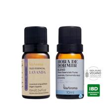 Kit Óleo Essencial Lavanda e Sinergia Hora de Dormir Via Aroma 10ml