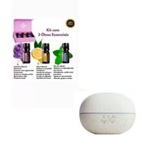 Kit Óleo Essencial (Lavanda+Lemon+Peppermint 5ml) + Difusor Ultrassônico Pebbe - Mais vendido