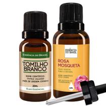 Kit Óleo Essencial Tomilho 20Ml + Vegetal Rosa Mosqueta 30Ml