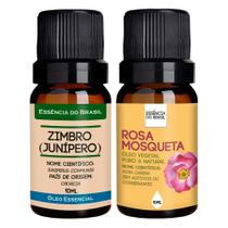 Kit Óleo Essencial Zimbro + Óleo Vegetal Rosa Mosqueta 10ml