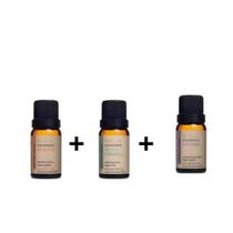 Kit óleo essências para queimaduras solar 1 Menta Piperita 10ml + 1 Olíbano 5ml + 1 Lavanda10ml