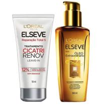 Kit Óleo Extraordinário 100ml + Elseve Leave-In Cicatri Renov 50ml