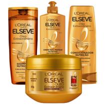 Kit Óleo Extraordinário Nutrição Intensa Elseve Completo Shampoo, Condicionador Creme Tratamento Creme Pentear