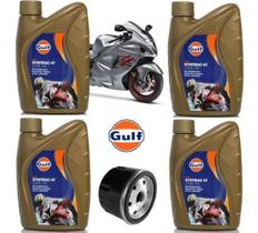 Kit Óleo Filtro Gulf 10W40 100% Sintético Suzuki Hayabusa