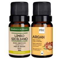 Kit Óleo Limão Siciliano + Argan 10ml - Essência Brasil