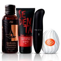 Kit Óleo Massagem Tântrica Mel e Flores Gel Funcional Egg Ponto G