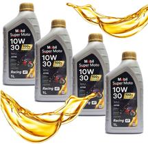 Kit Óleo Mobil 10w30 Super Moto 100% Synthetic (4 Litros) Kit Óleo Mobil 10w30 Super Moto 100% Synthetic (4 Litros)