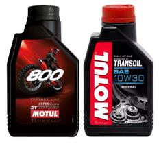 Kit Óleo Motul 2T 800 Factory Transmissão Transoil 10W30 Off Road