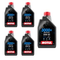 Kit Óleo Motul 3000+ 20w50 4t C/ 5 Litros Mineral - MOTUL