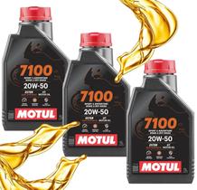 Kit Óleo Motul 7100 20w50 Sintético 3 Litros