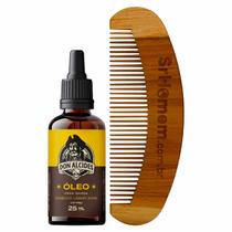 Kit Óleo Para Barba Lemon Bone e Pente Curvo Don Alcides