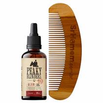 Kit Óleo Para Barba Peaky Blinders e Pente Curvo Don Alcides