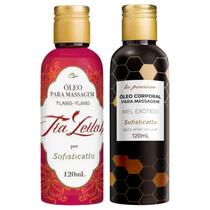 Kit Óleo Para Massagem Tia Leilah Ylang-Ylang + Óleo Beijável Mel Exótico
